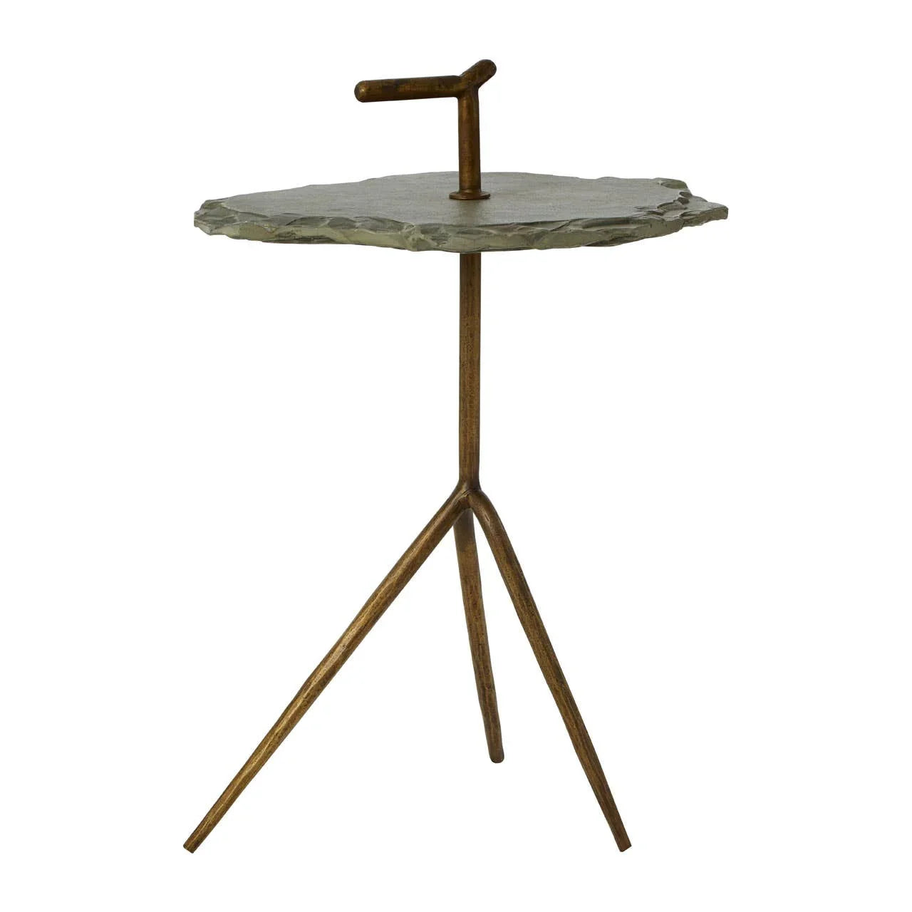 Grey Stone Iron Leg Table