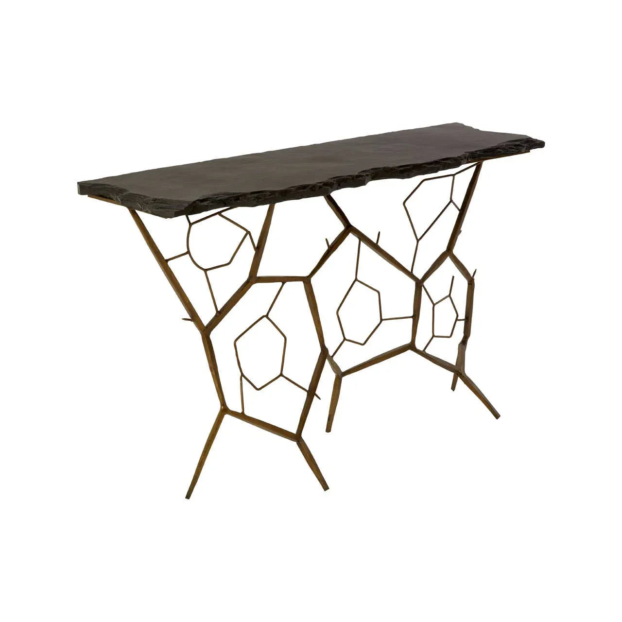 Branches Iron Stone Console Table
