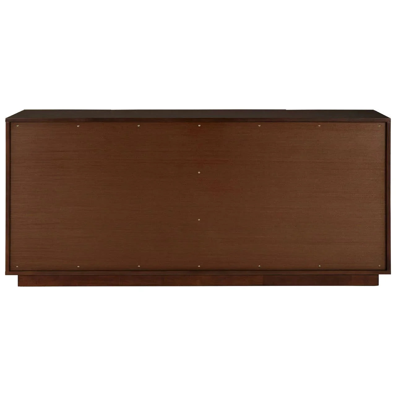 Luxe Walnut Sideboard with Brass Accents - Shagreen Textured Doors
