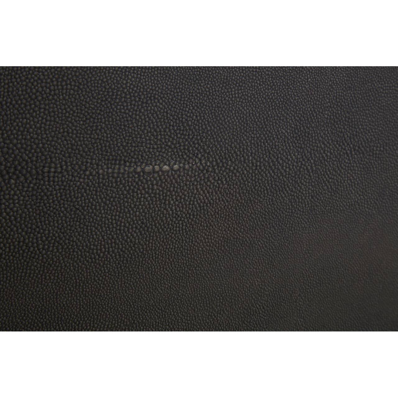 Close up of black textured leather upholstery surface for furniture