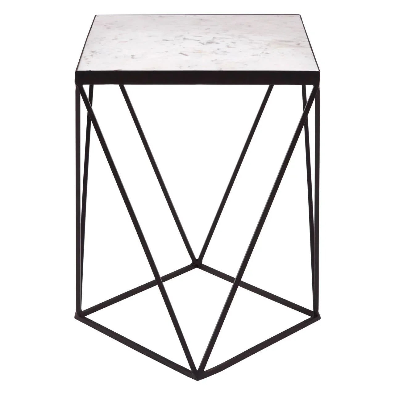 Elegant Marble Iron Side Table