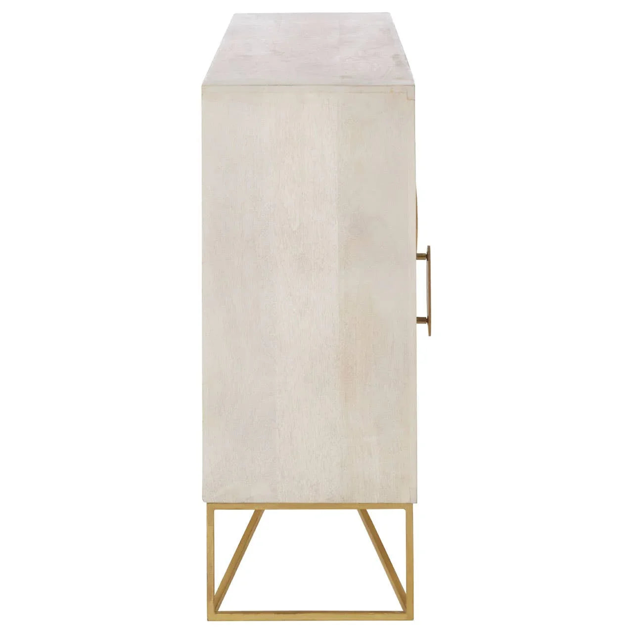 Boho Chic Mango Wood Sideboard with Tribal Carvings