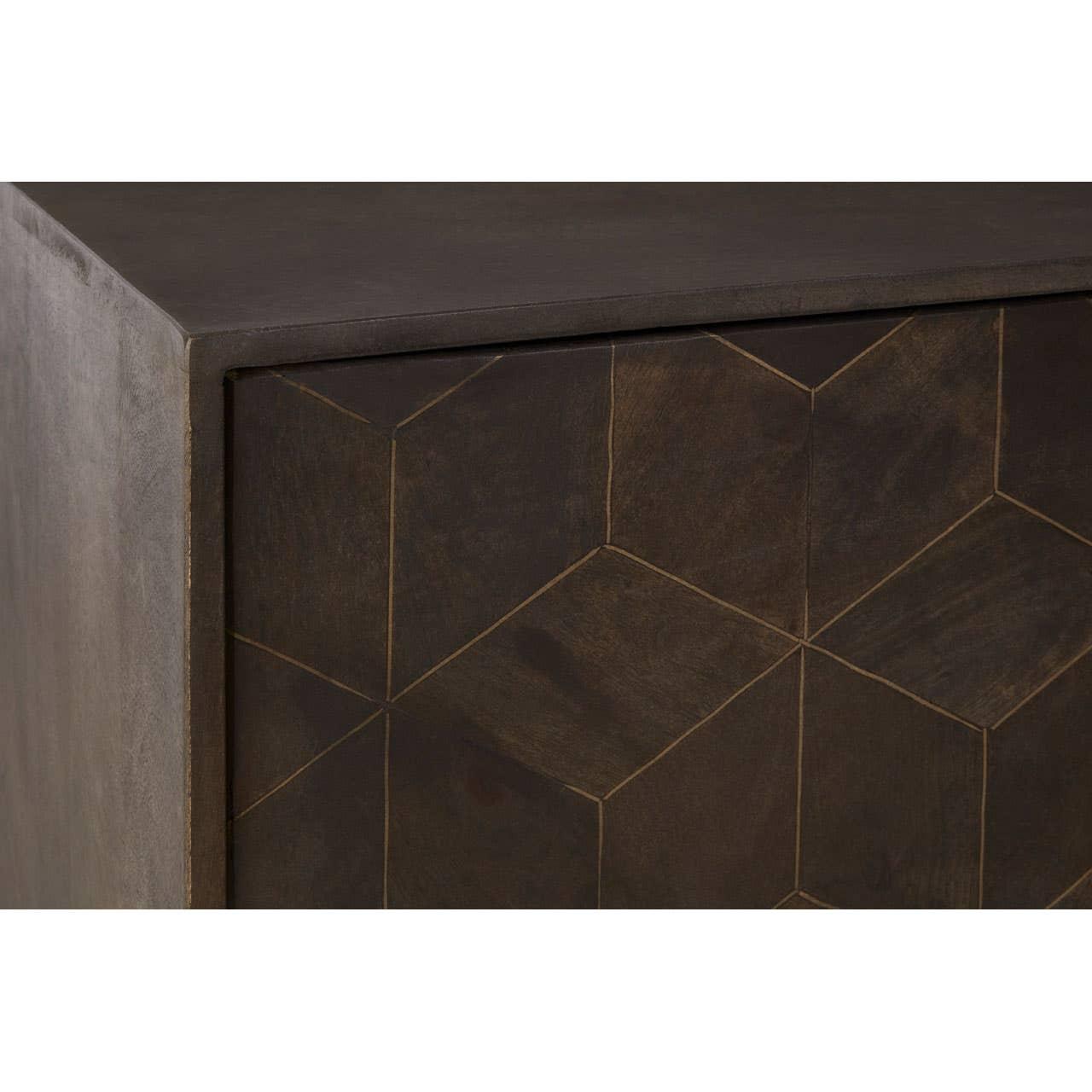 Royal Brass-Accented Mango Wood Sideboard
