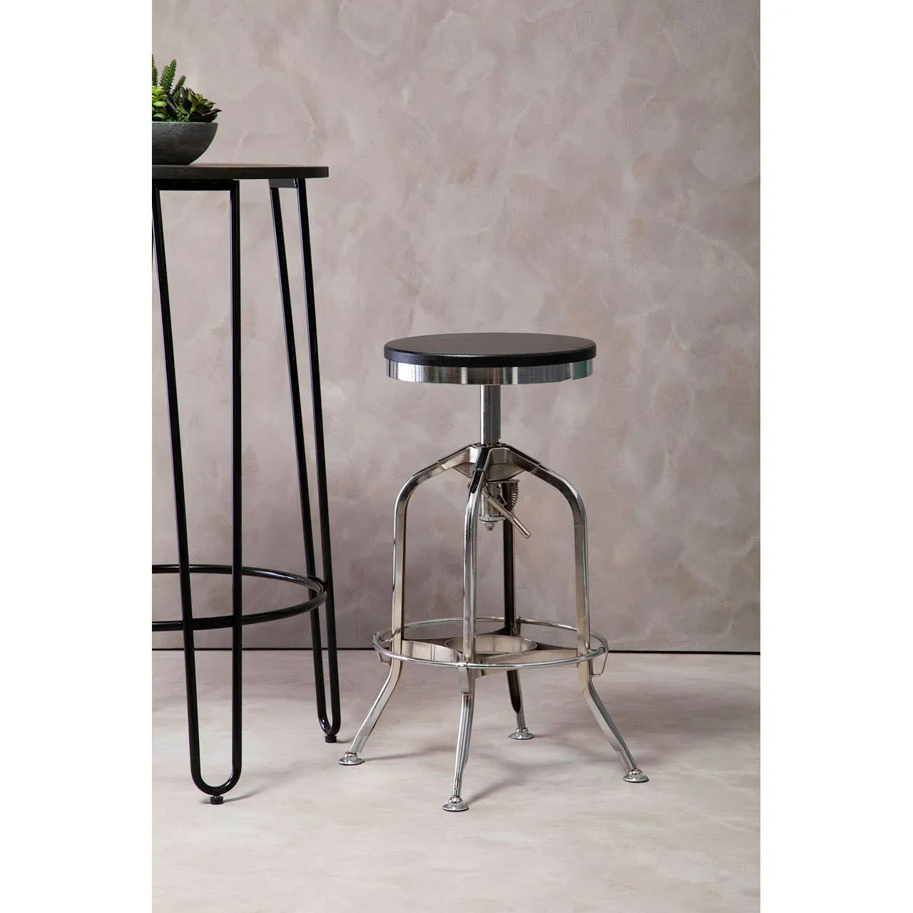 Industrial Adjustable Bar Stool