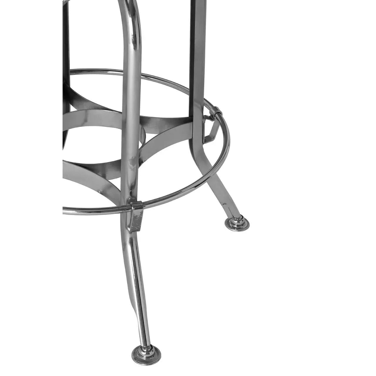 chrome bar stool legs with circular footrest and adjustable feet