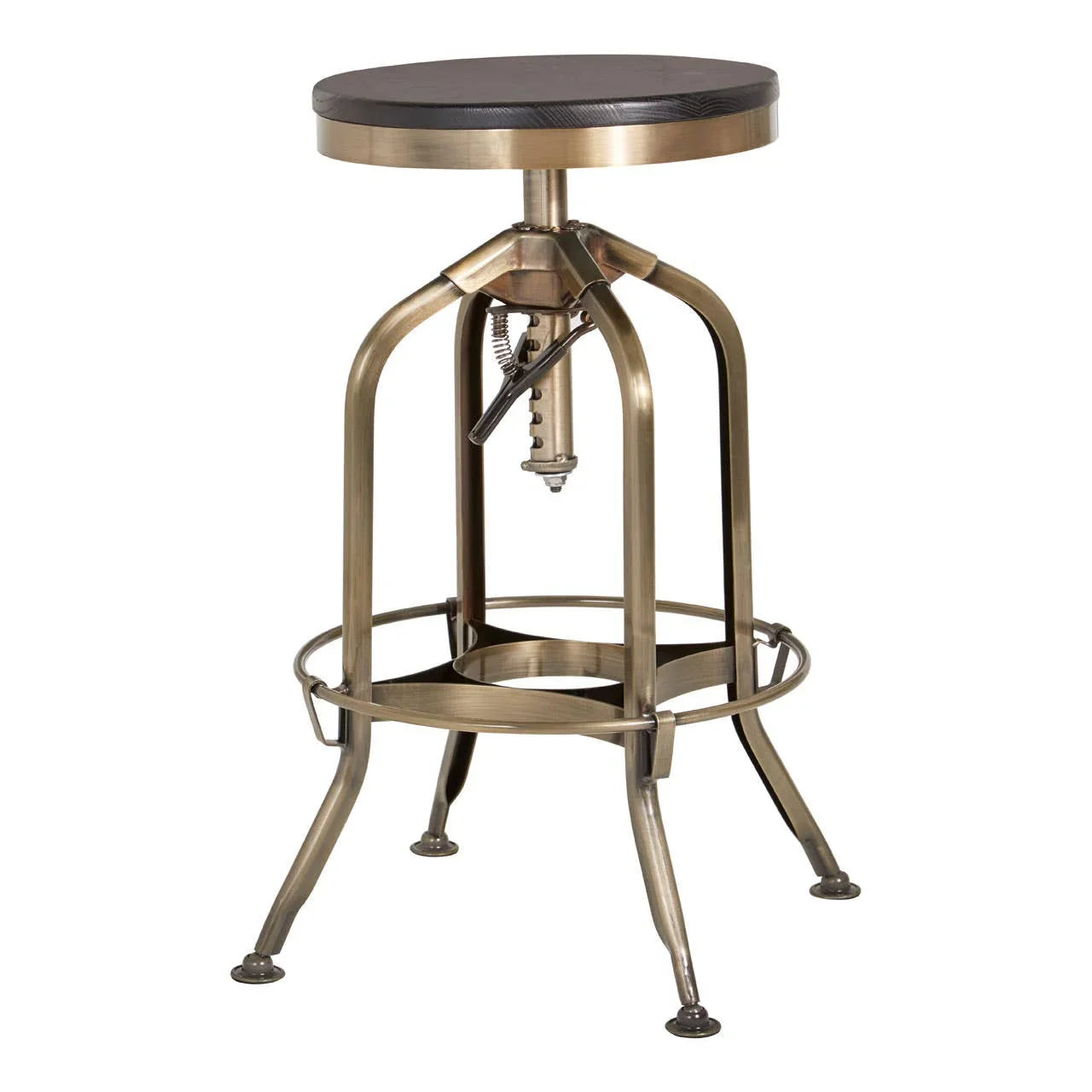 Industrial Brass Swivel Stool