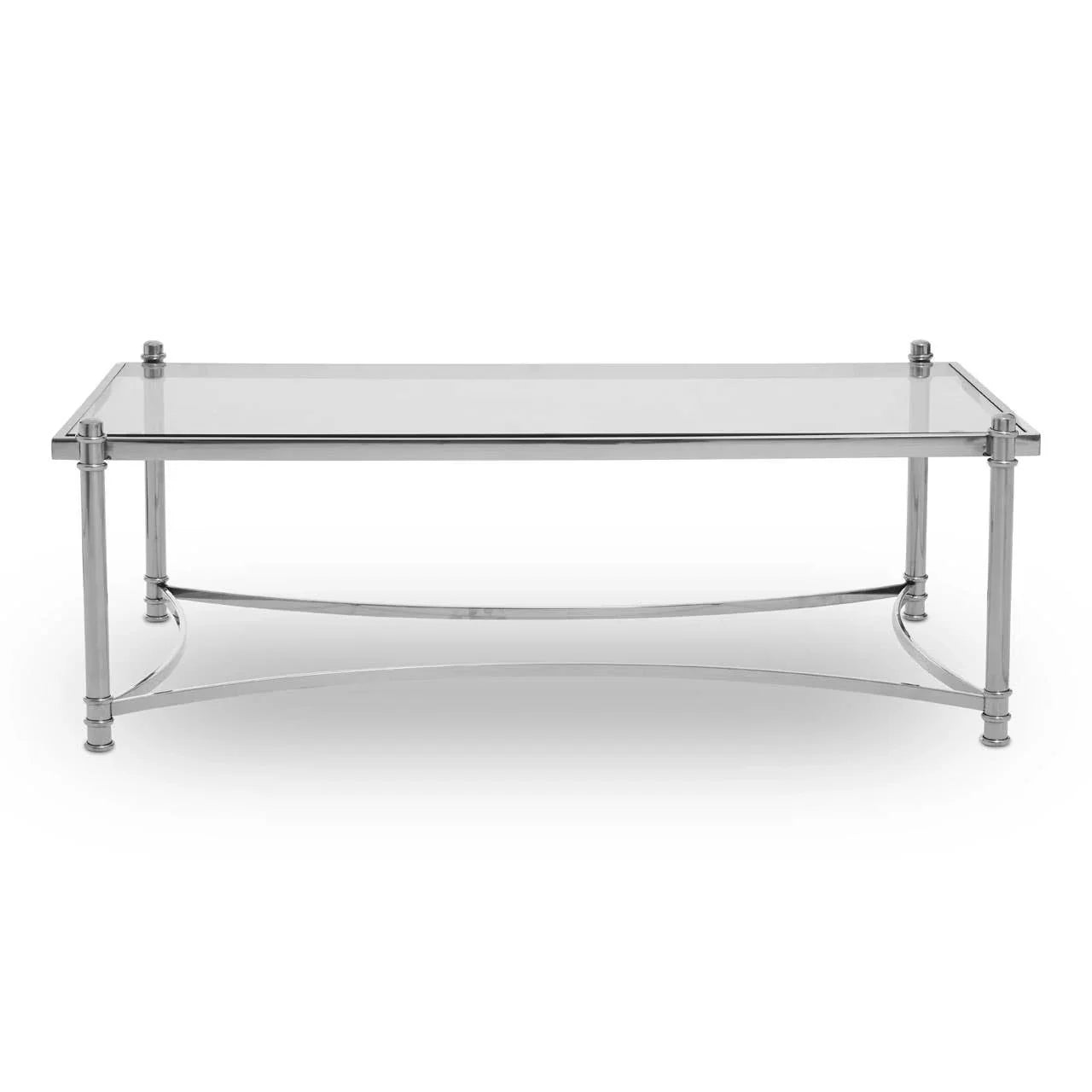 Sleek Silver Glass Coffee Table