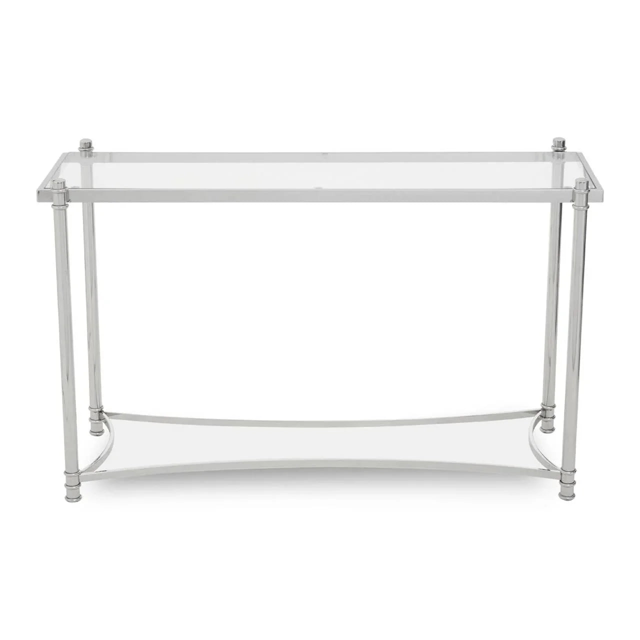 Sleek Silver Glass Console Table