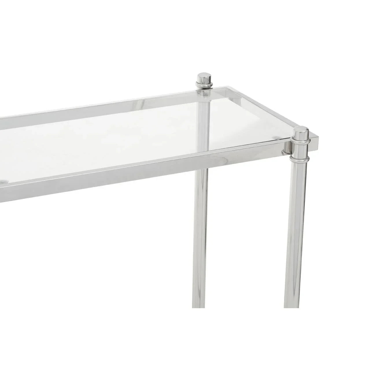 Sleek Silver Glass Console Table