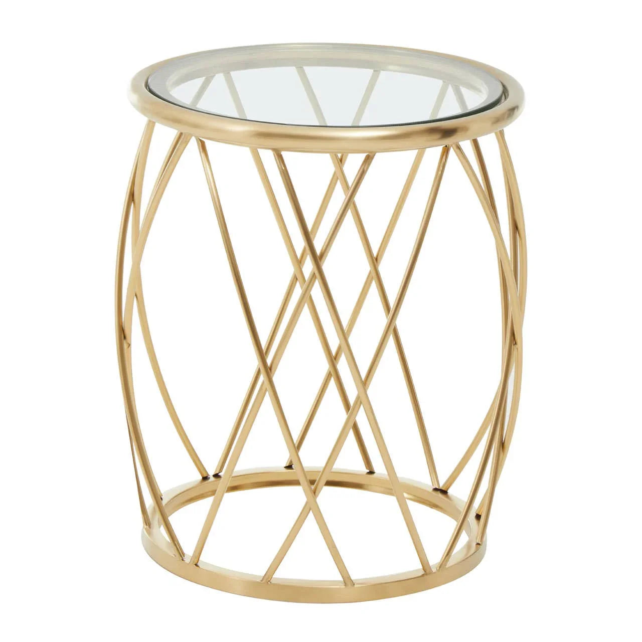 Radiant Gold Glass Side Table