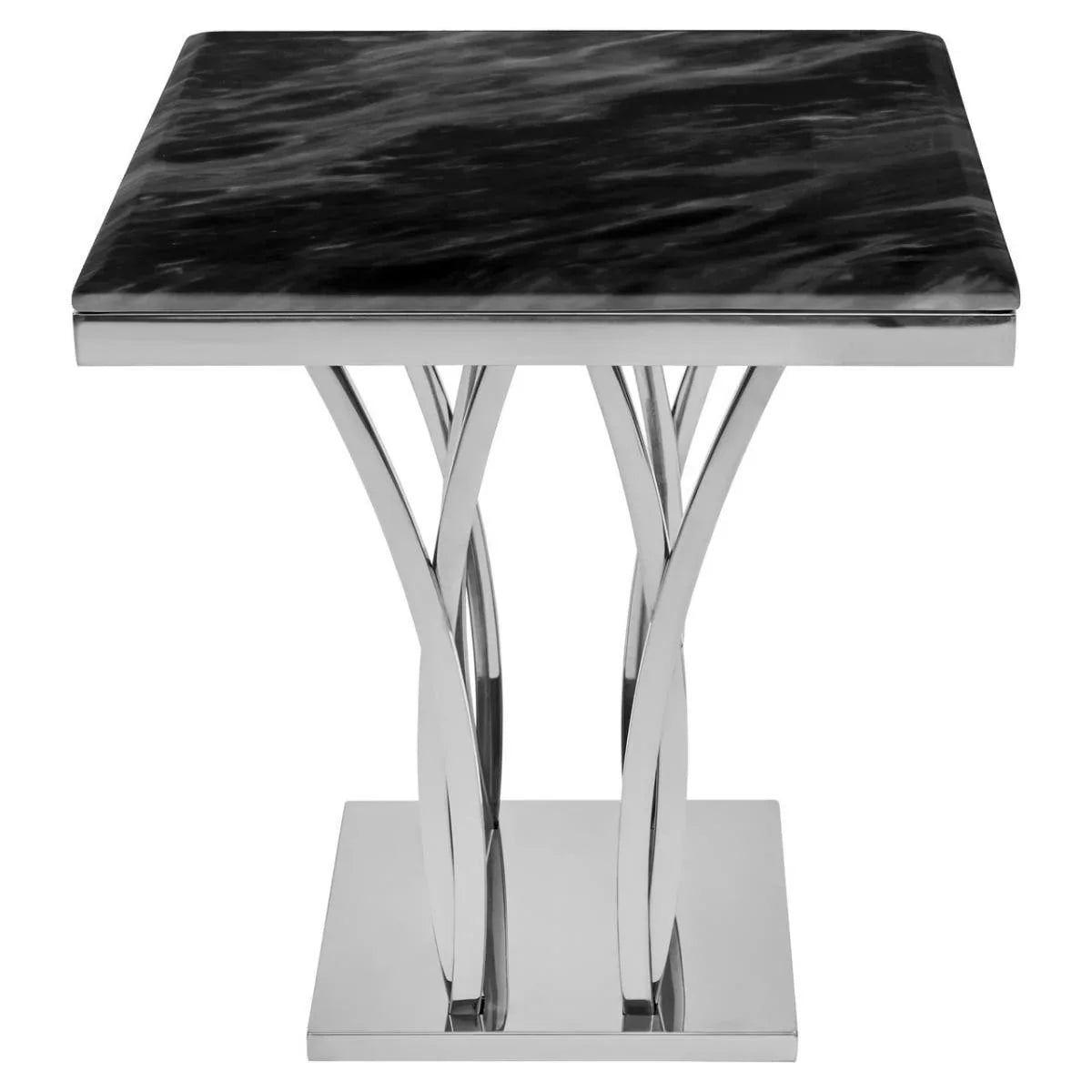 Elegant Marble Silver Side Table