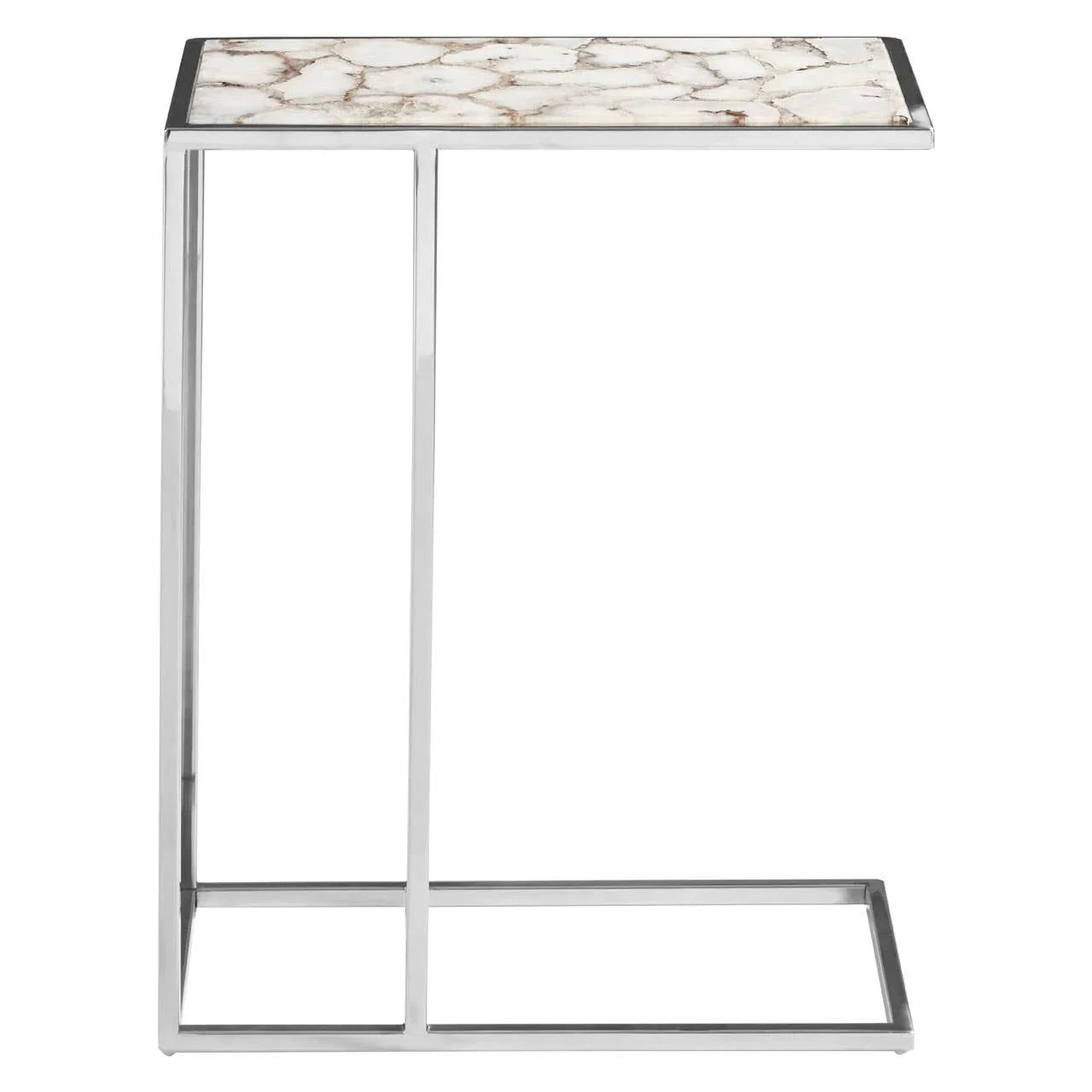 Agate White Silver Side Table
