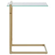 Golden Glass Top End Table
