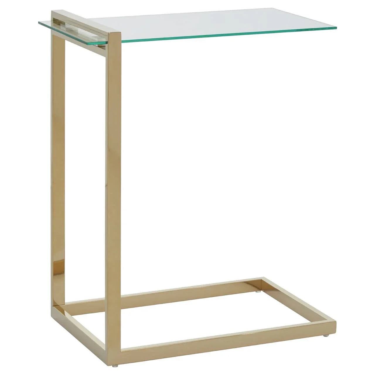 Golden Glass Top End Table