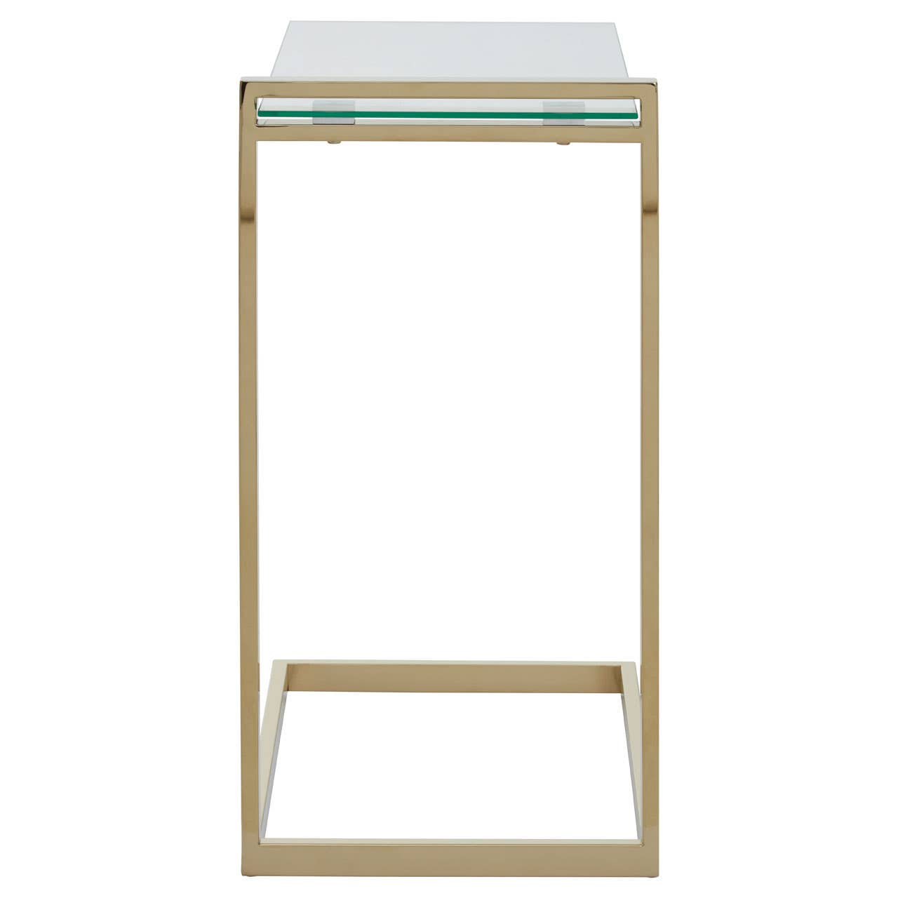 Golden Glass Top End Table