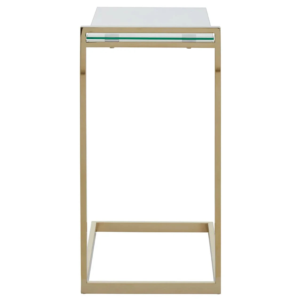 Golden Glass Top End Table