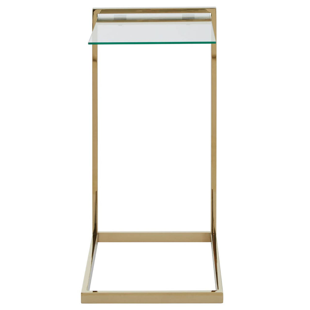 Golden Glass Top End Table