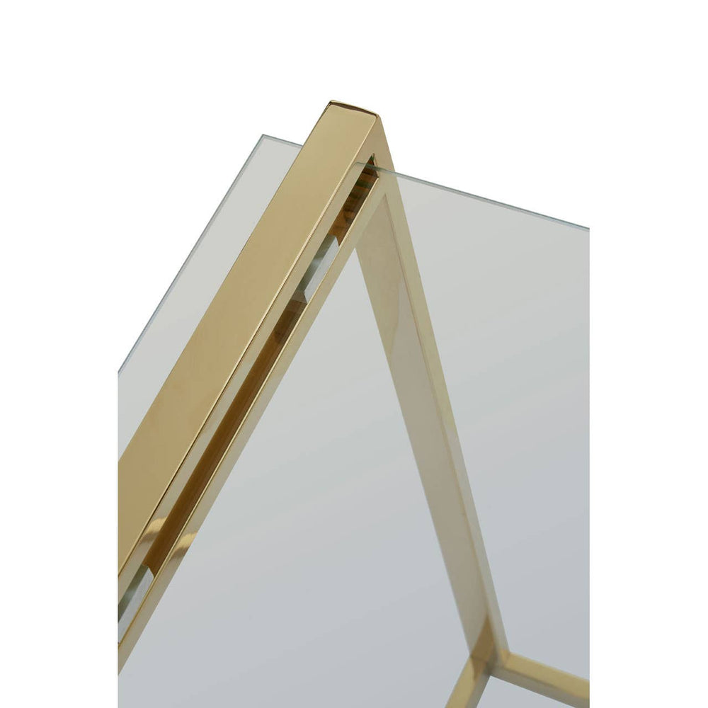 Golden Glass Top End Table