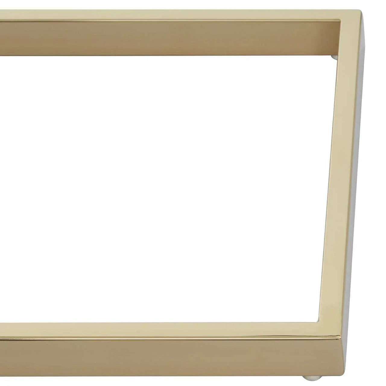 Gold metal table leg frame closeup with clean edges
