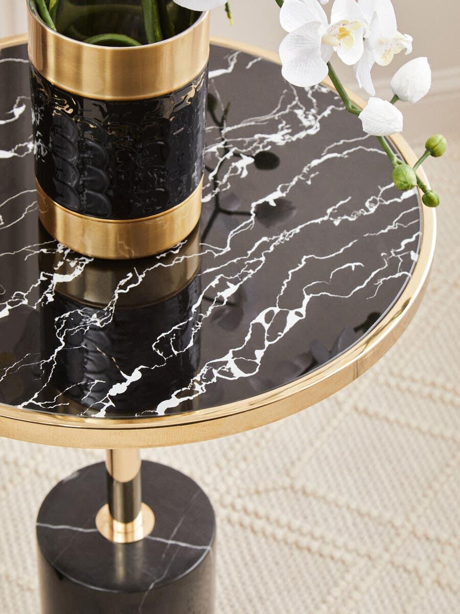Luxury Marble Gold End Table
