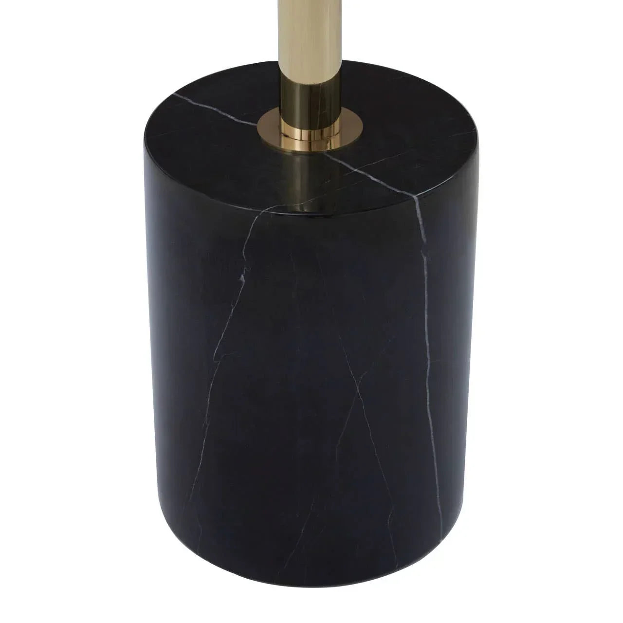 Black marble table base with gold metal pole detail, modern furniture accent