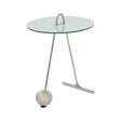 Marble Effect Chrome End Table