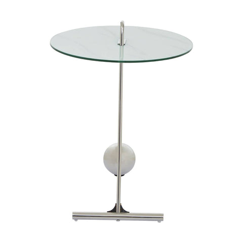 Marble Effect Chrome End Table