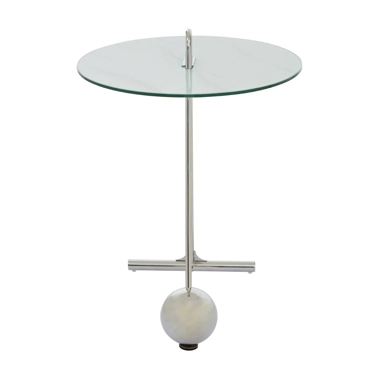 Marble Effect Chrome End Table