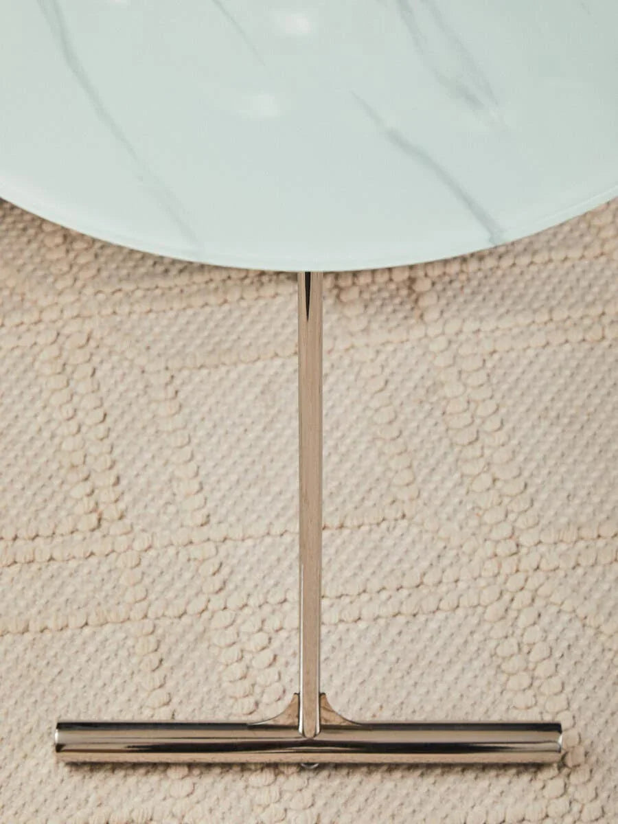 Marble Effect Chrome End Table