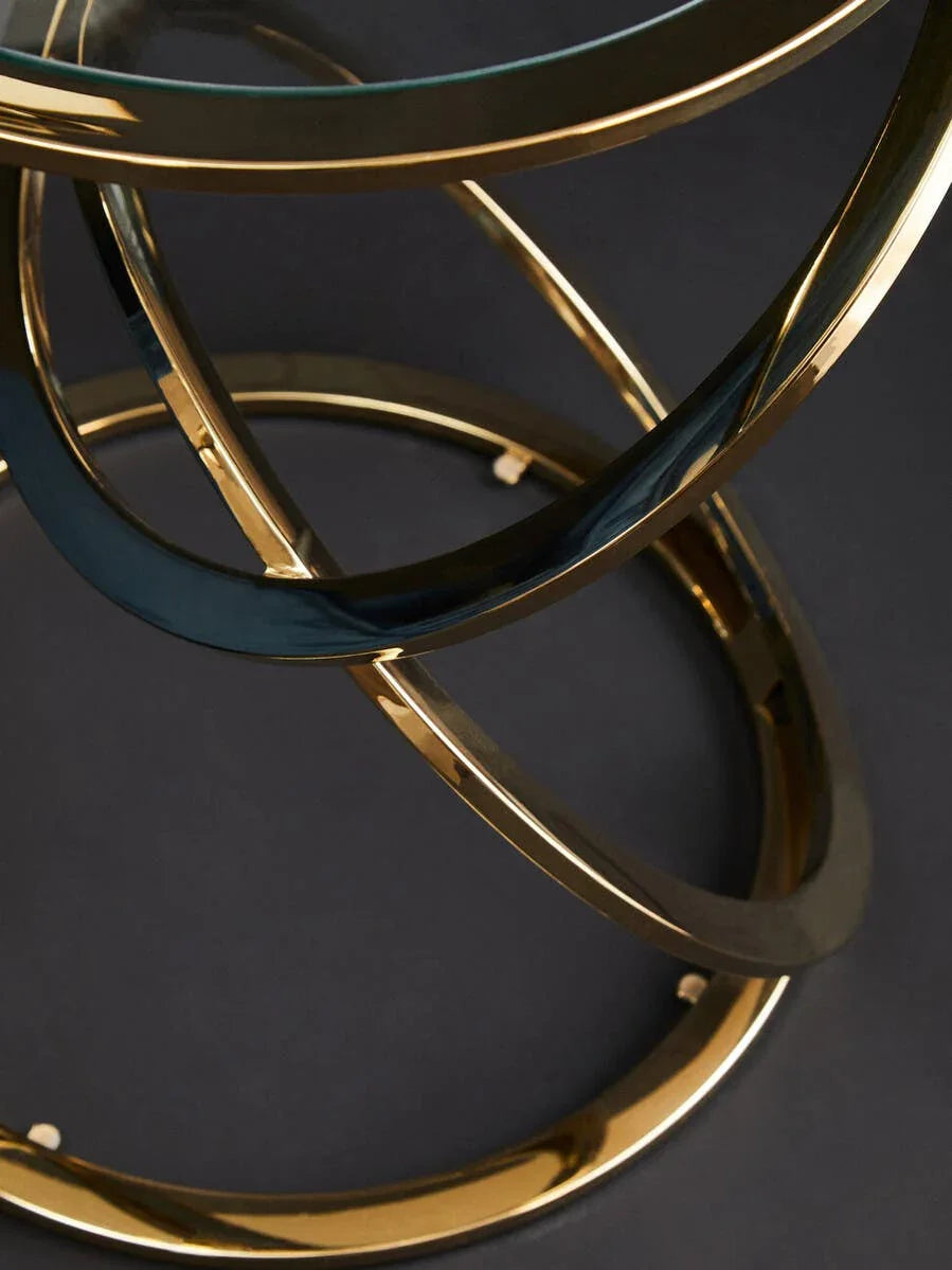 Golden Ring Glass End Table