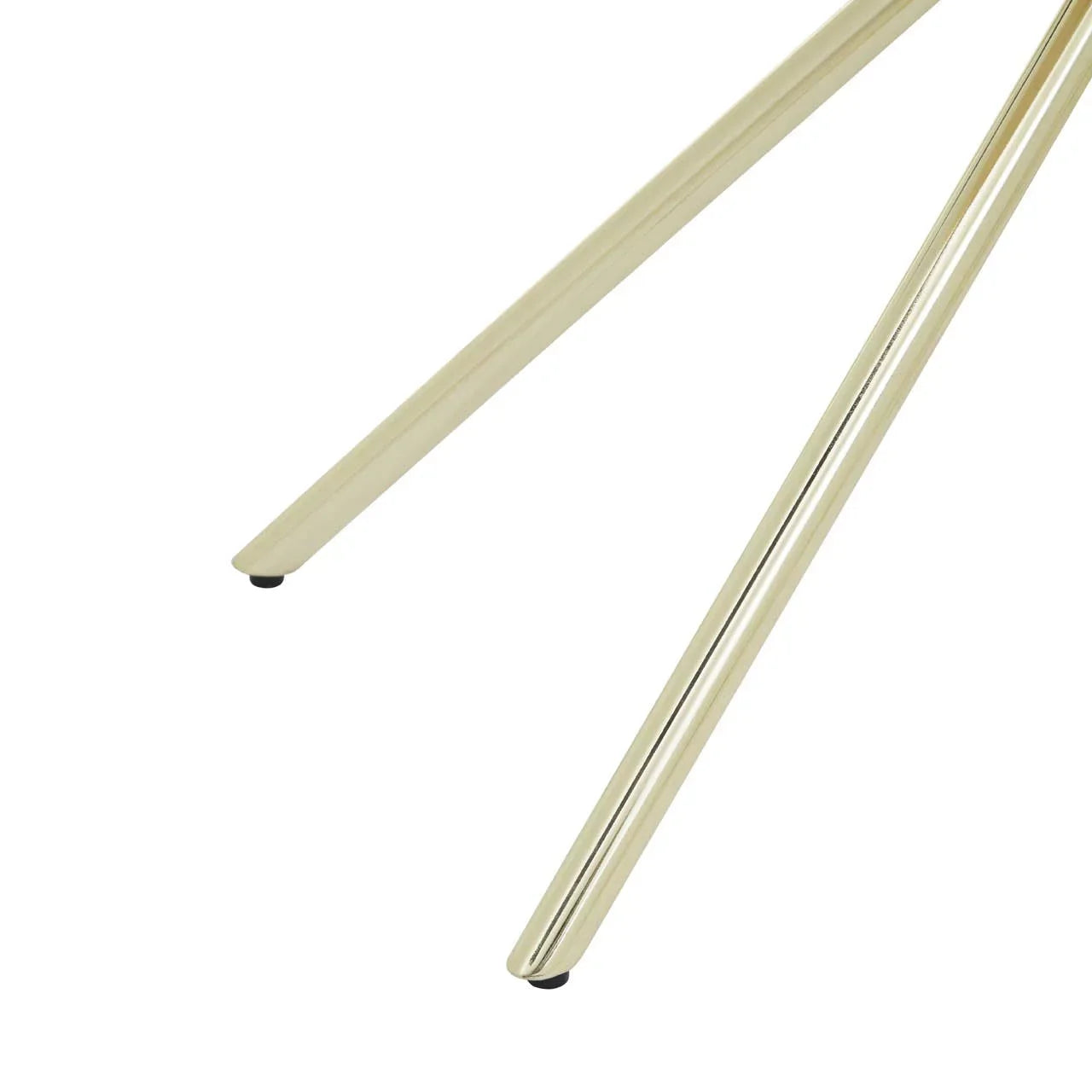 Gold metal table legs with angled design and rounded feet