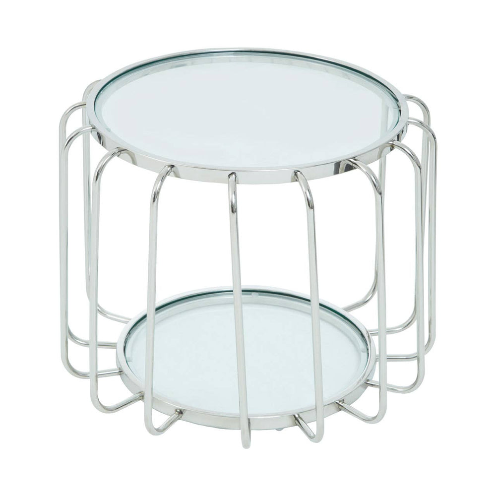 Elegant Steel & Glass Side