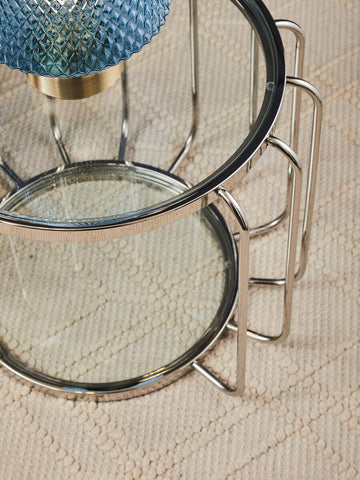 Elegant Steel & Glass Side