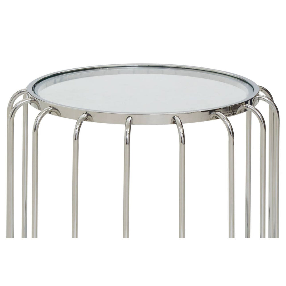 Elegant Steel & Glass Side