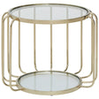 Gleaming Steel Glass Side Table