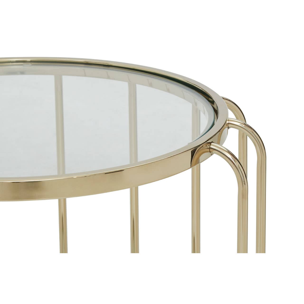 Gleaming Steel Glass Side Table