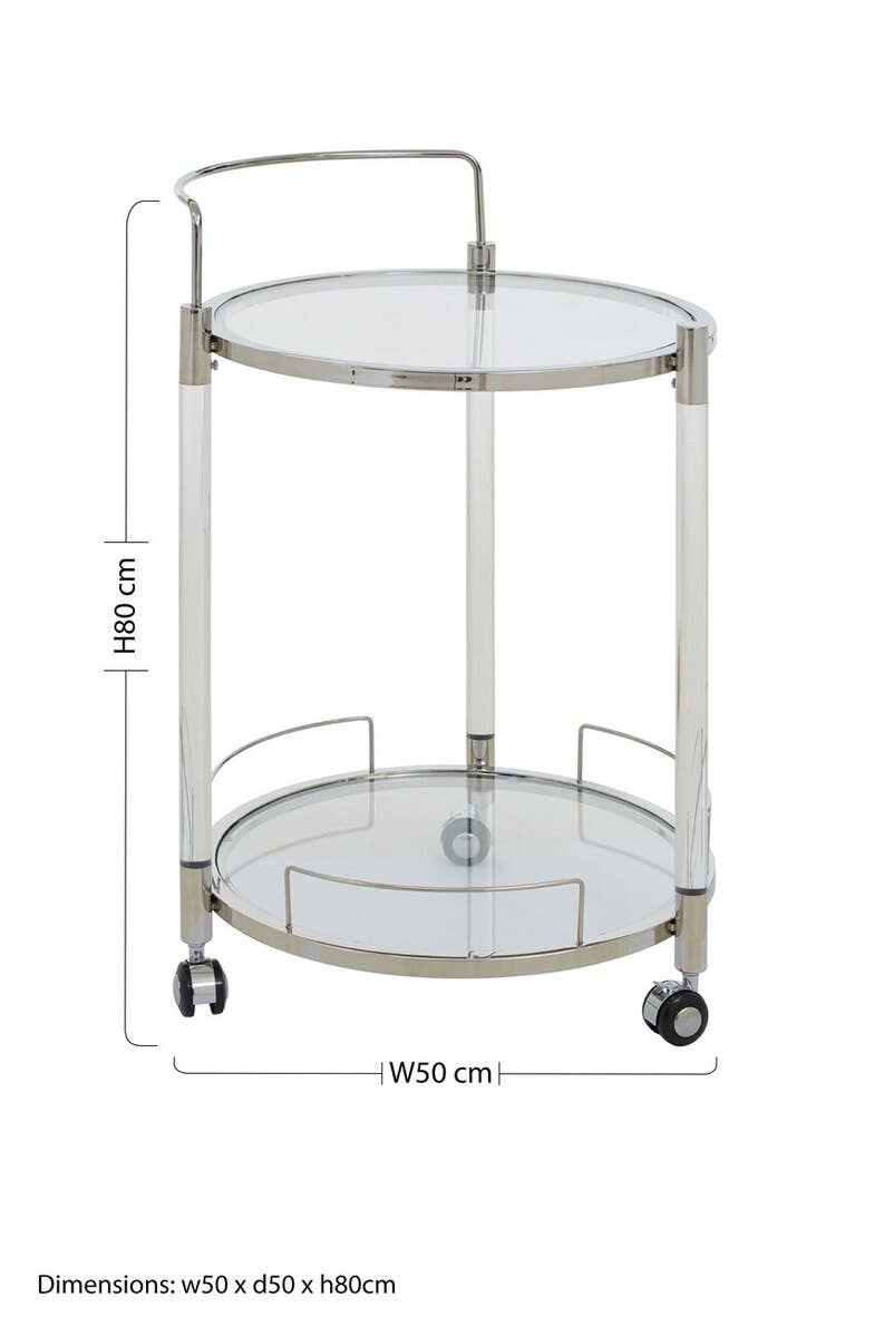 Elegant Chrome Serving Trolley