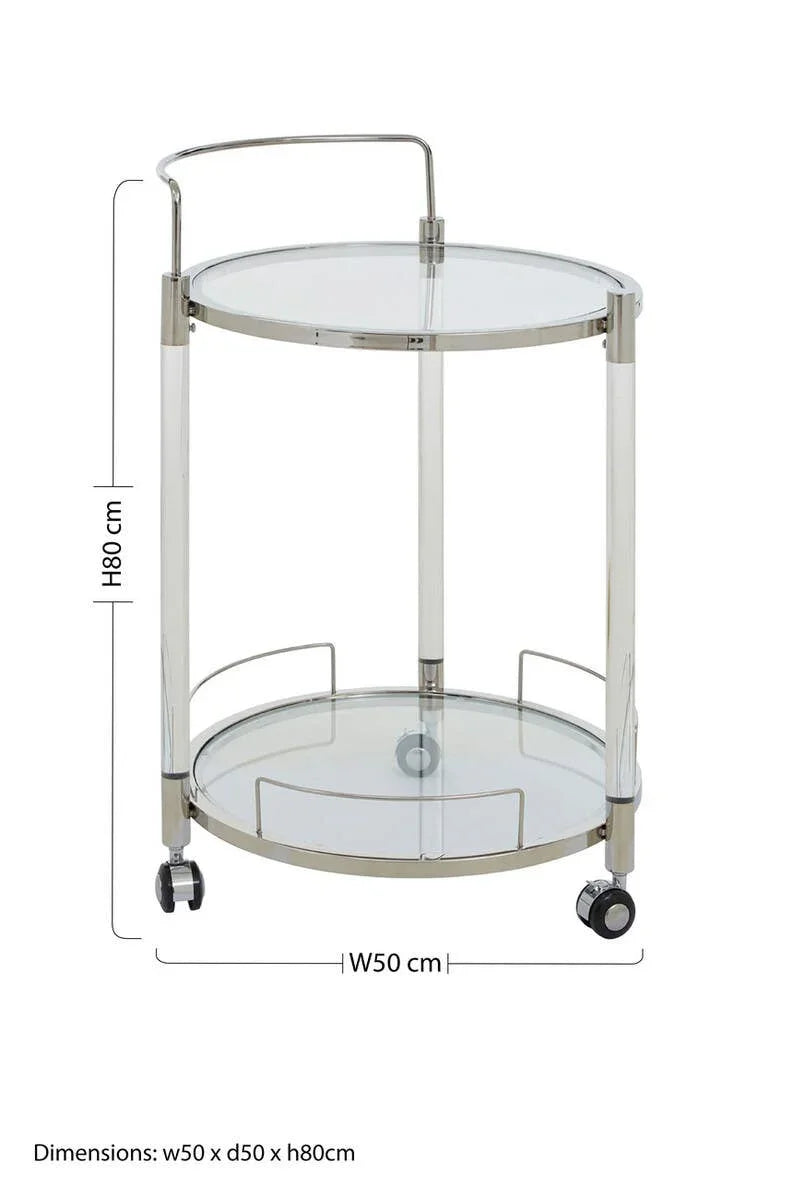 Elegant Chrome Serving Trolley