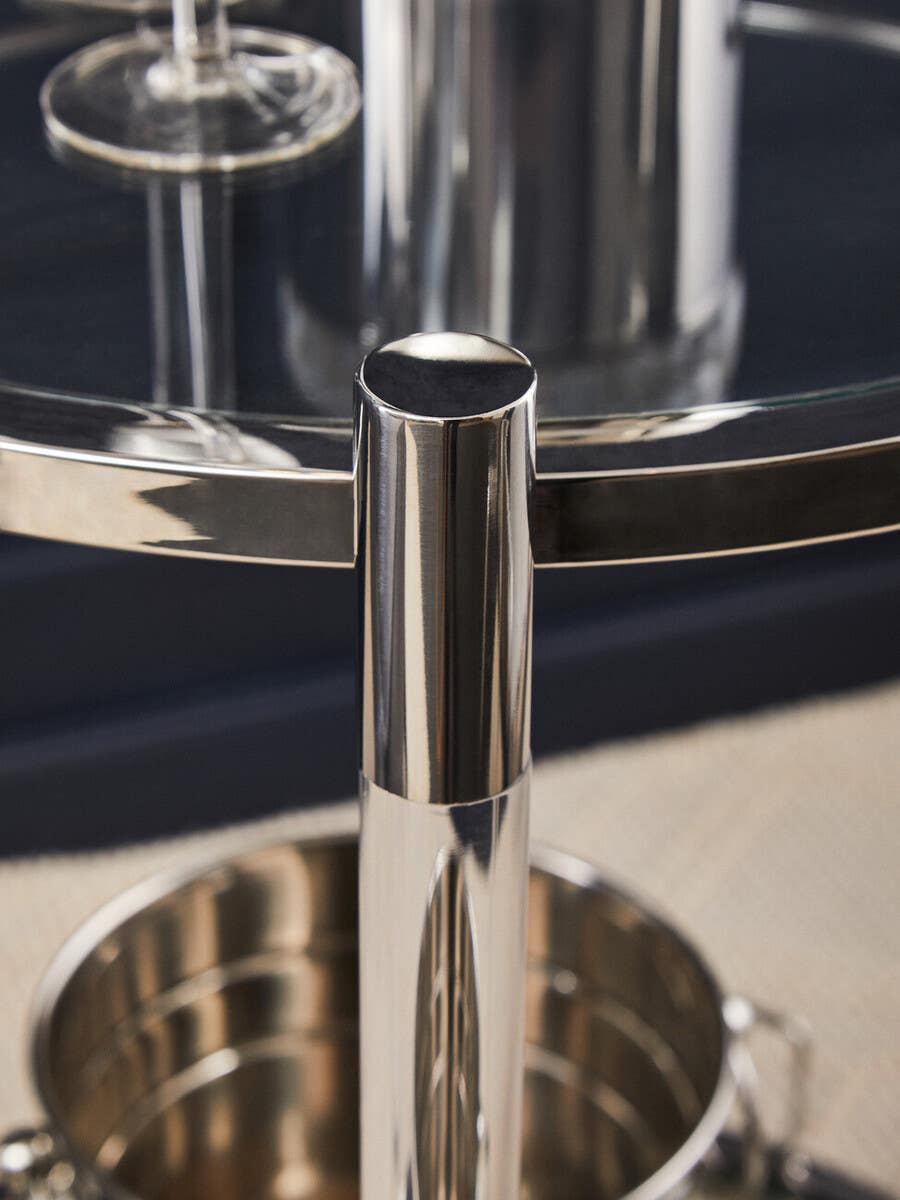 Elegant Chrome Serving Trolley