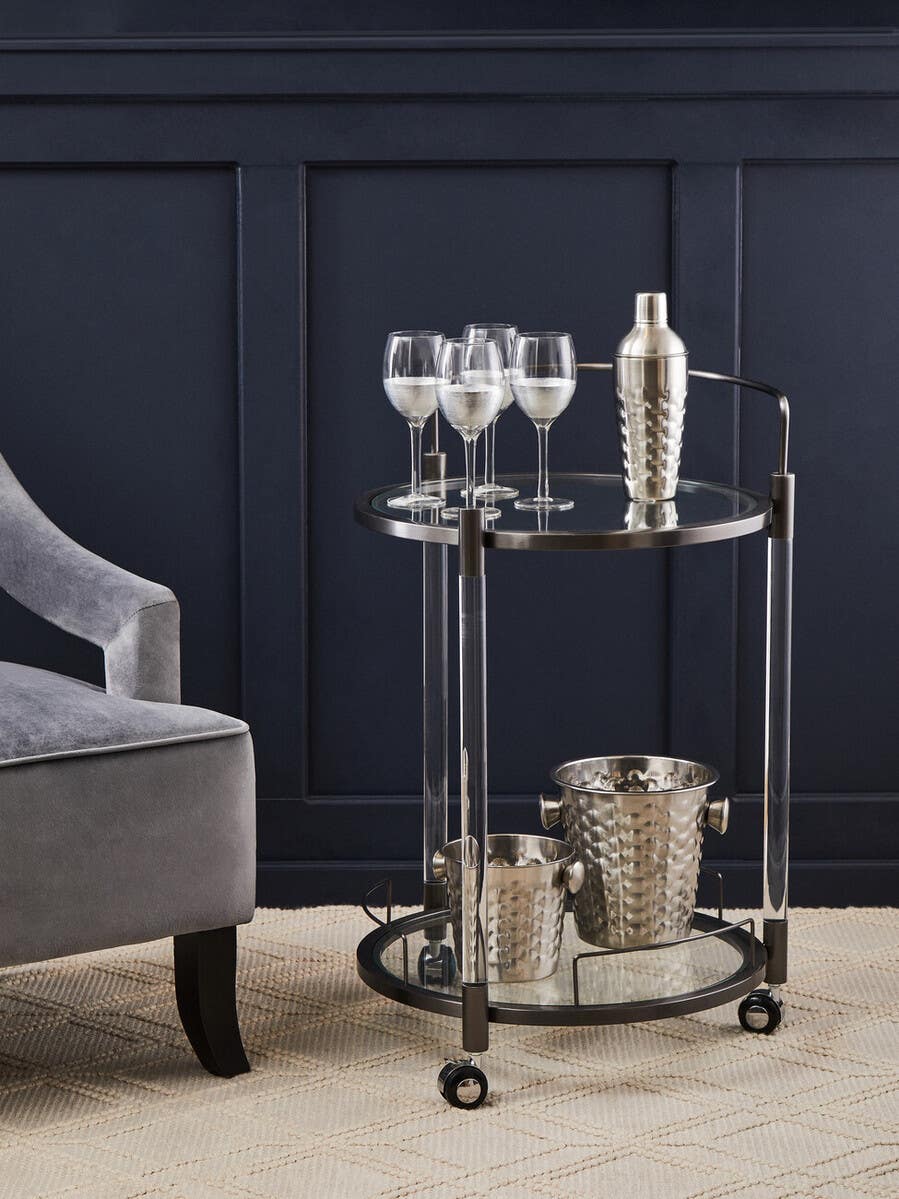 Elegant Chrome Serving Trolley