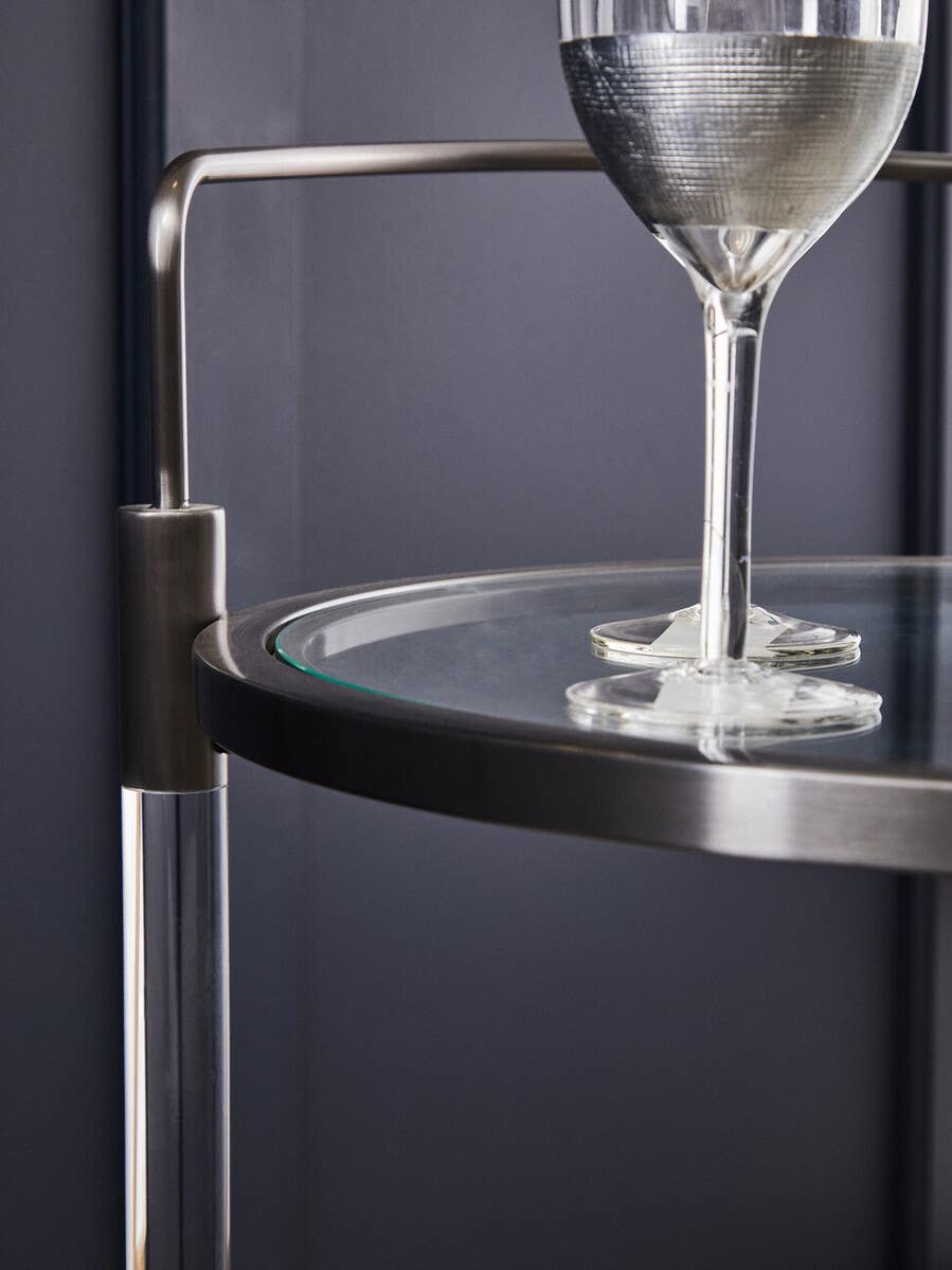 Elegant Chrome Serving Trolley