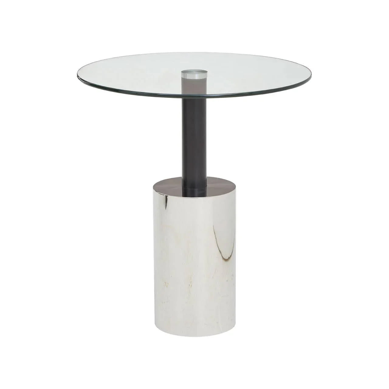 Silver Base Glass End Table