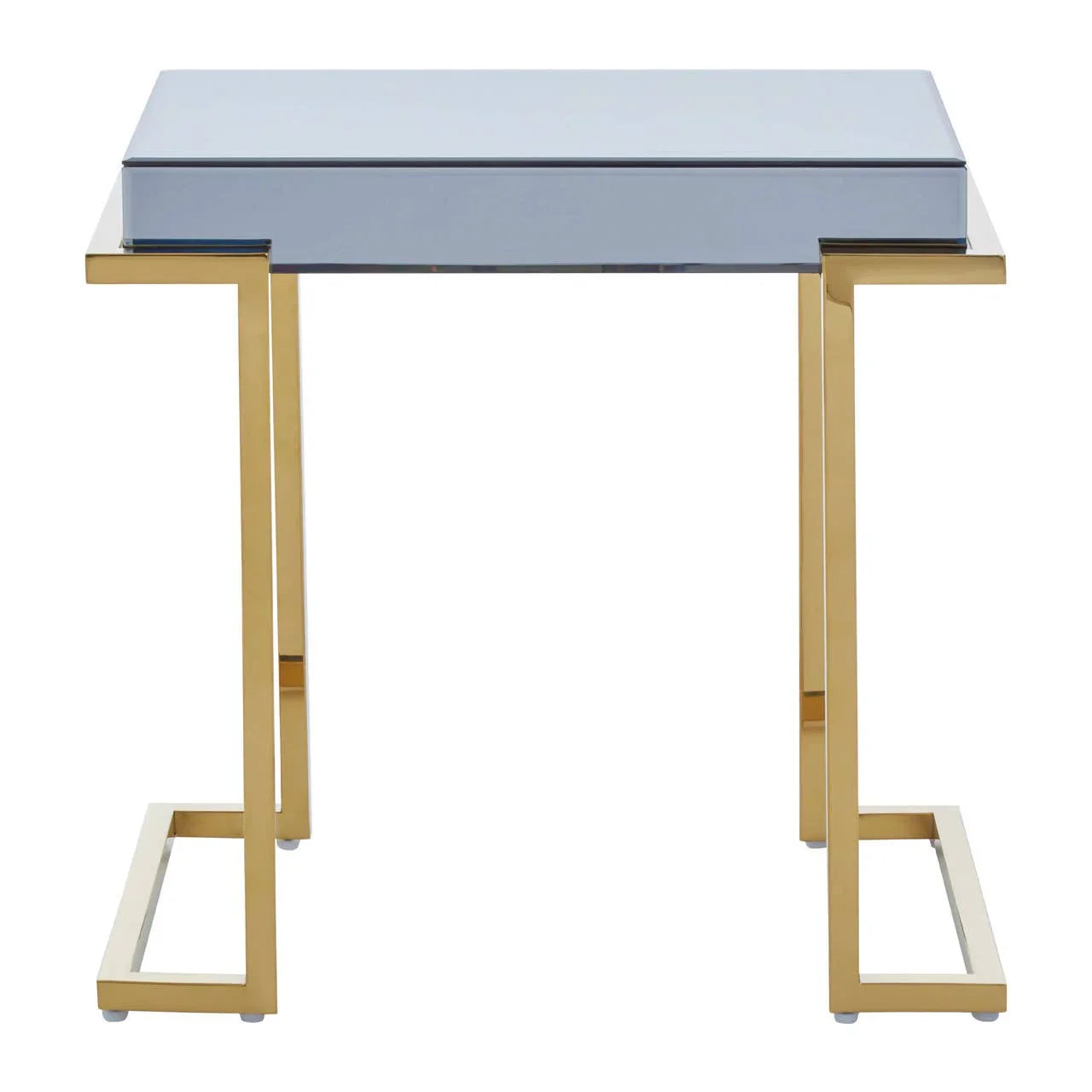 Luxe Grey Glass End Table