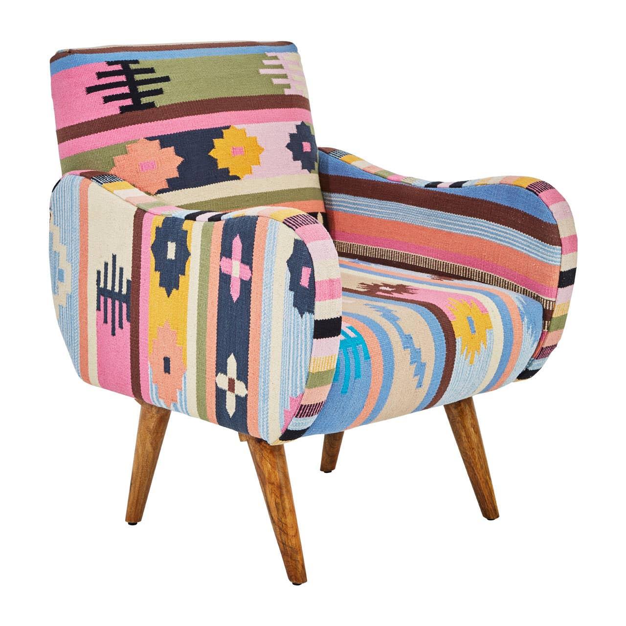 Boho Chic Fabric Armchair