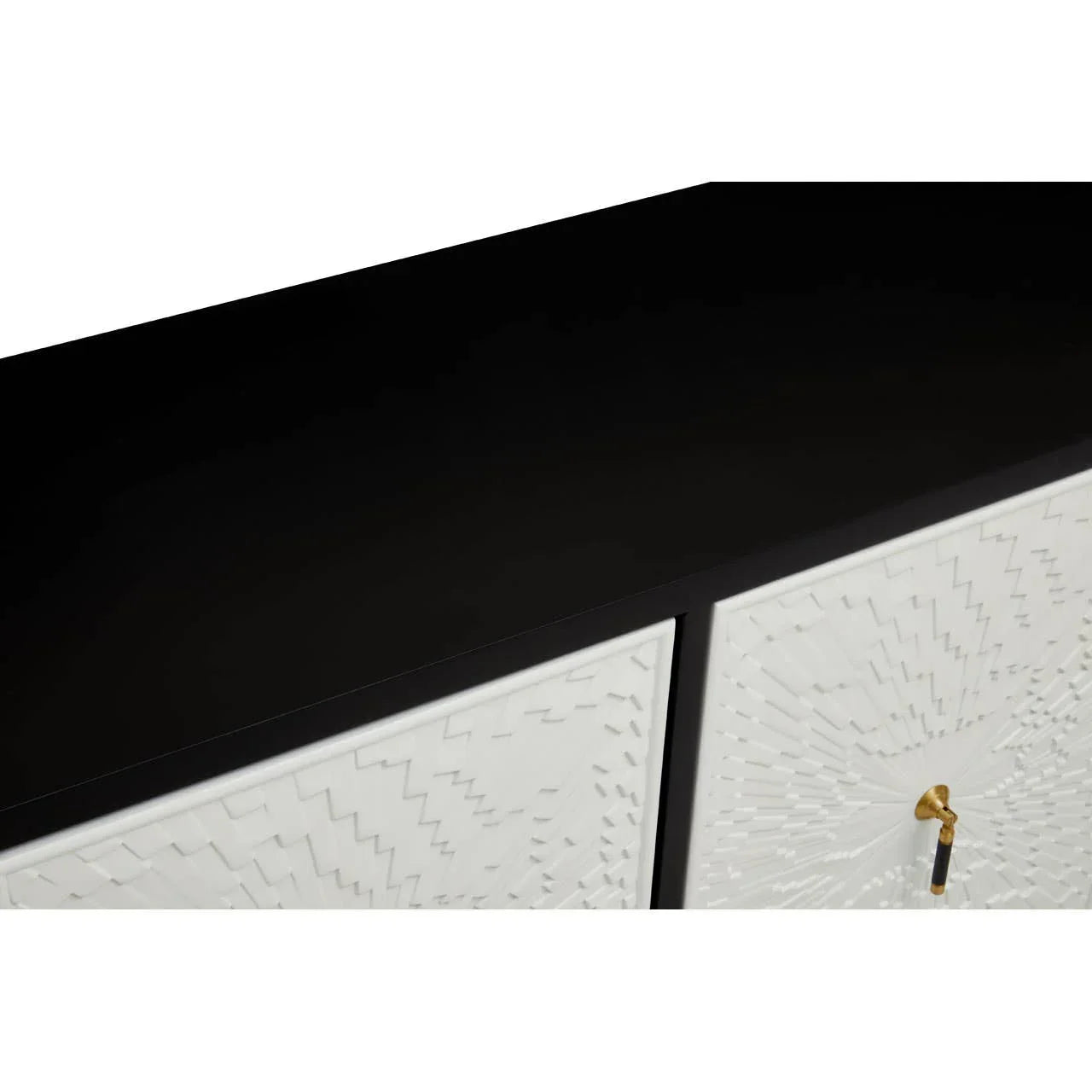 Monochrome Mid Century Modern Sideboard with Gold Accents