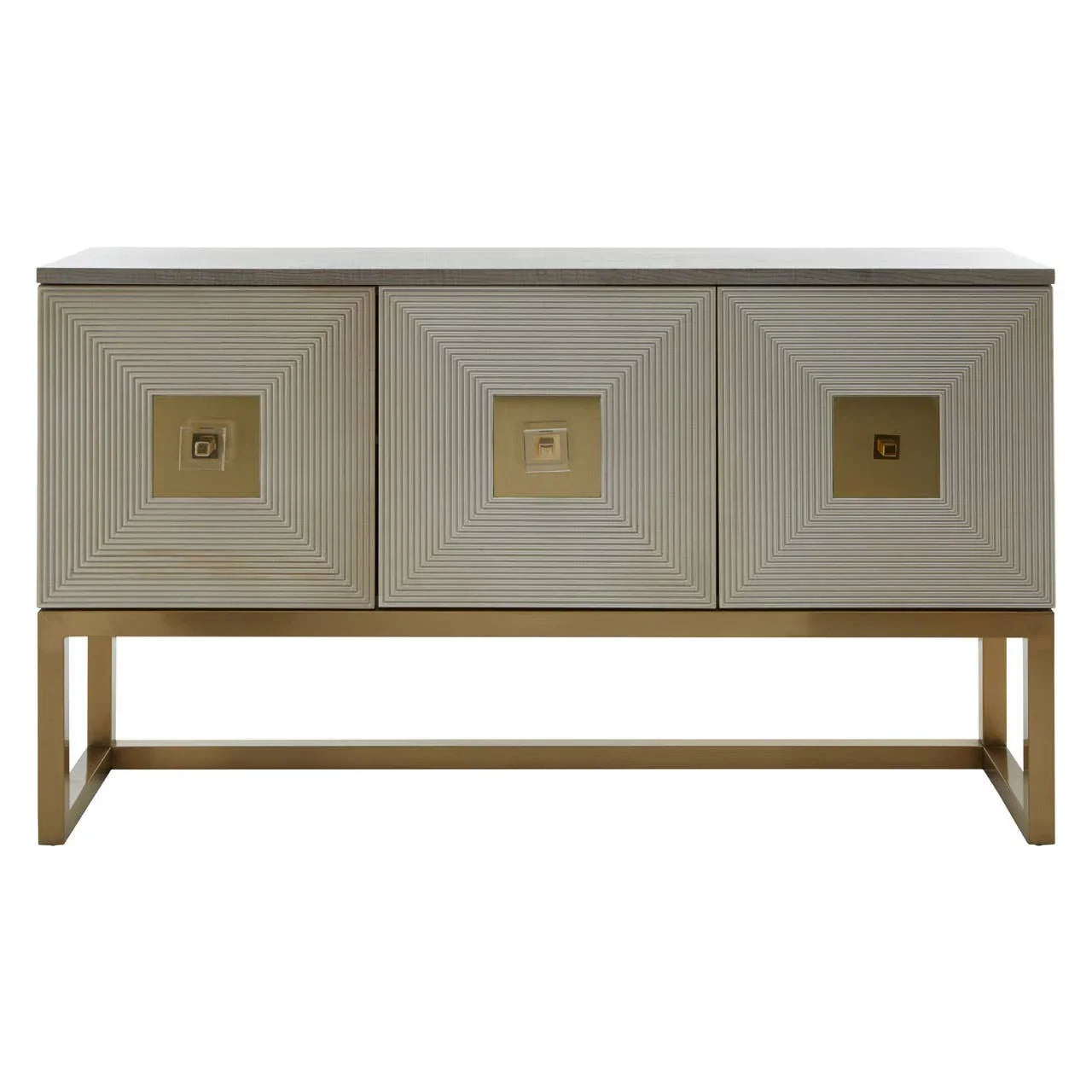 Champagne Silver Textured Three-Door Sideboard