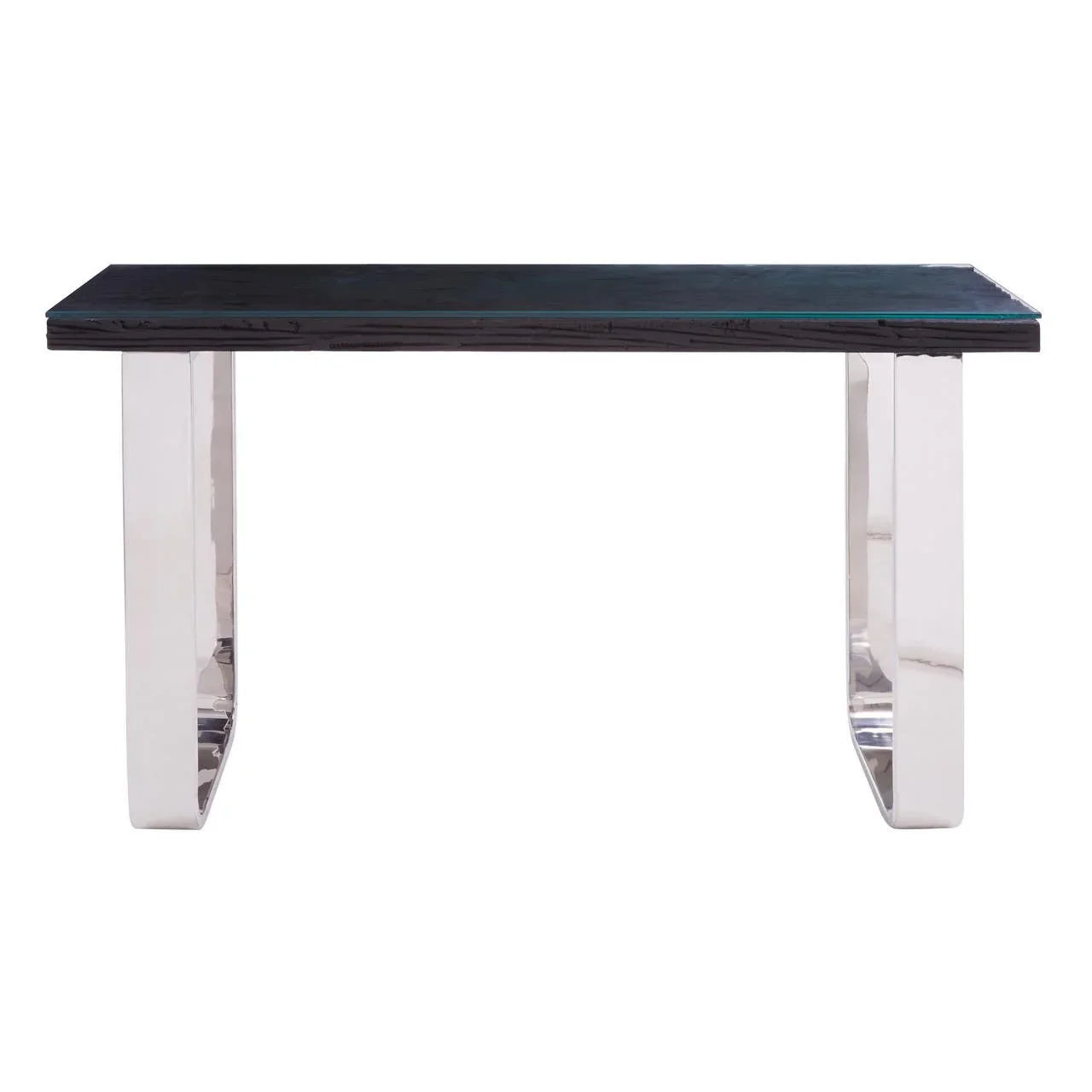 Sleek Black Wood Glass Table
