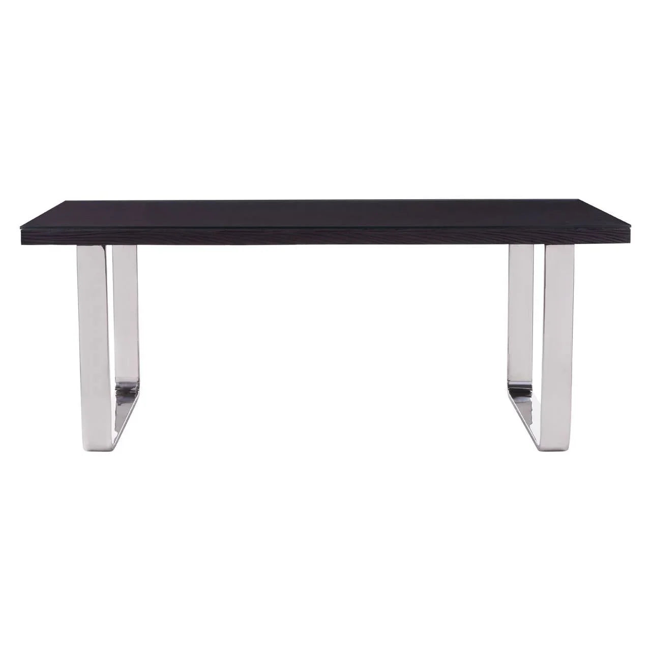 Sleek Black Glass Dining Table