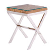 Rustic Wood Glass Side Table