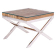 Rustic Glass Top End Table